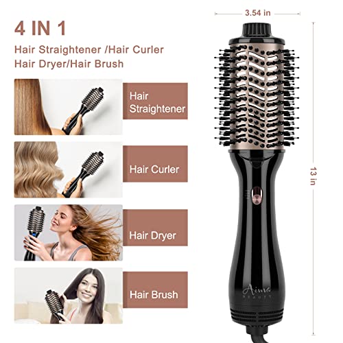 2-in-1 Hair Brush Blow Dryer and Straightener Curler - Image 2