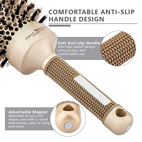 360 Round Rotating Styling Brush for Smooth Voluminous Hair, 1 Inch Barrel - Image 4