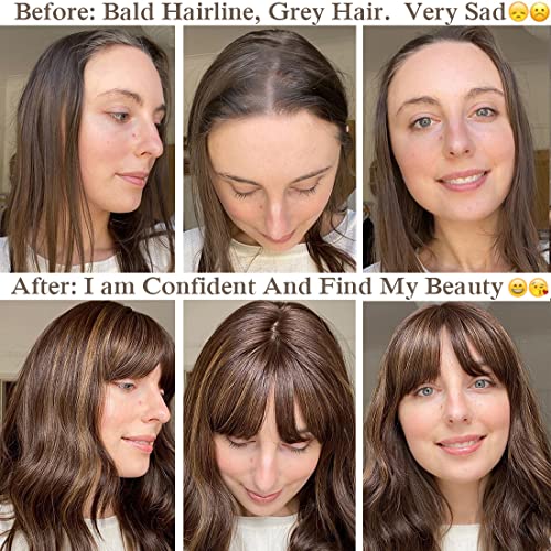 100% Remy Human Hair Clip-In Bangs Topper for Instant Style Change Medium - Image 3