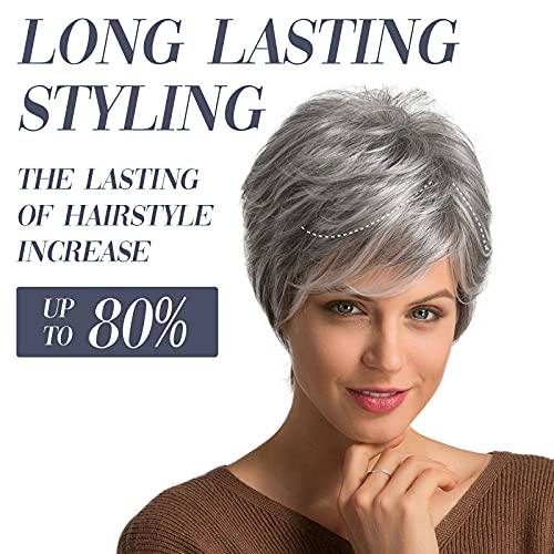 100% Human Hair Gray Wig for Women - Image 3