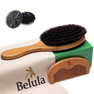 100% Natural Boar Bristle Hairbrush for Gentle Styling - Medium Size