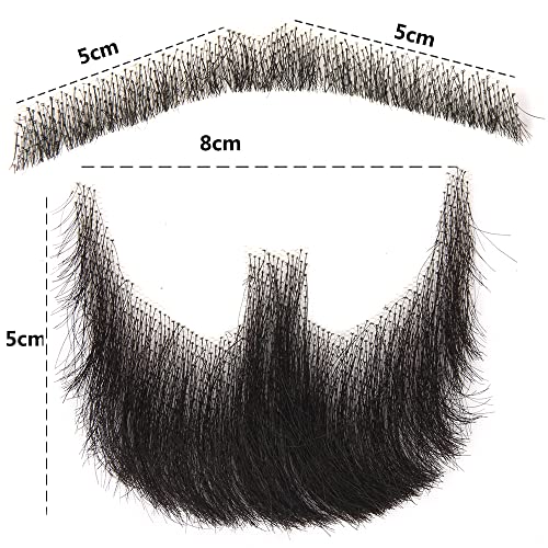 Realistic Human Hair Mustache and Beard Styling Set Natural Finish Medium - Image 2