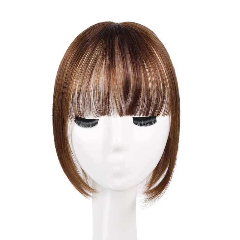 Natural Look Lightweight Human Hair Bangs Topper, Easy Styling and Blend - Image 8
