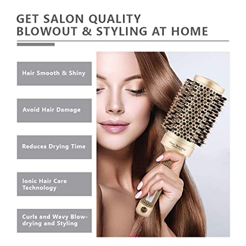 360 Round Rotating Styling Brush for Smooth Voluminous Hair, 1 Inch Barrel - Image 6