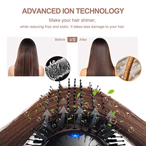 2-in-1 Hair Brush Blow Dryer and Straightener Curler - Image 5