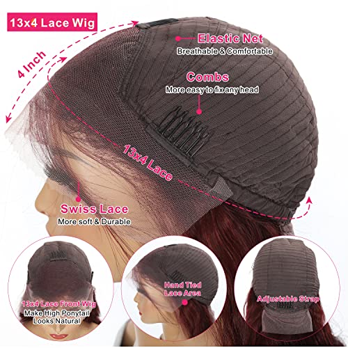 Auburn Human Hair Wig for Women Natural Look Comfortable Fit Adjustable Size - Image 4