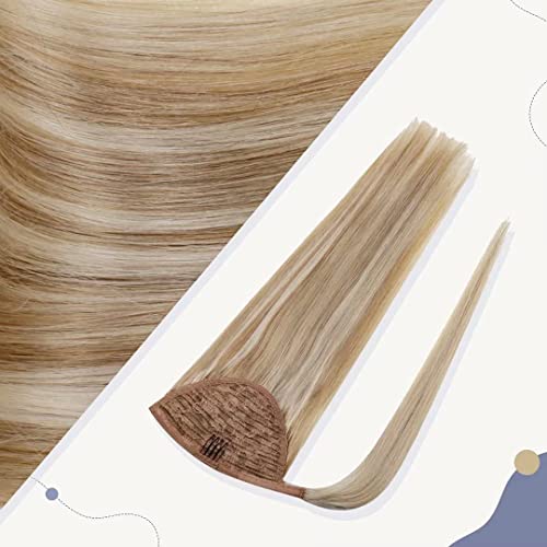 Blonde Human Hair Ponytail Extension 18 Inch Clip-In for Effortless Styling - Image 6