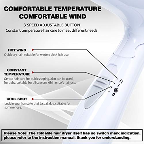 FHI Travel Hair Dryer Mini Compact Design Lightweight Portable for Easy Styling - Image 4