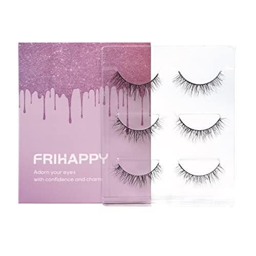 Natural Look 3 Pairs Genuine Human Hair False Eyelashes Comfortable Wear