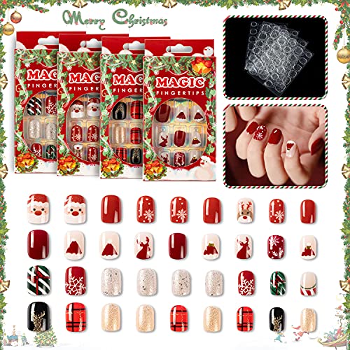 Festive Holiday Acrylic Nail Art Decals - Set of 20, Medium Size - Image 2