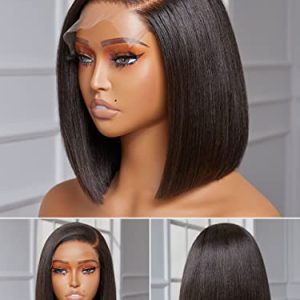 13 Inch Human Hair Blunt Cut Bob Wig for Women - Ready to Wear