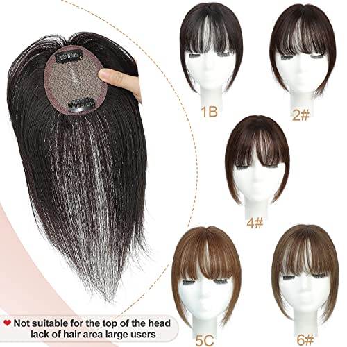 100% Remy Human Hair Clip-In Bangs Topper for Instant Style Change Medium - Image 6