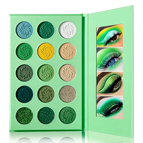 Mac 12 Shade Green Eyeshadow Palette Rich Pigment Vibrant Eye Looks