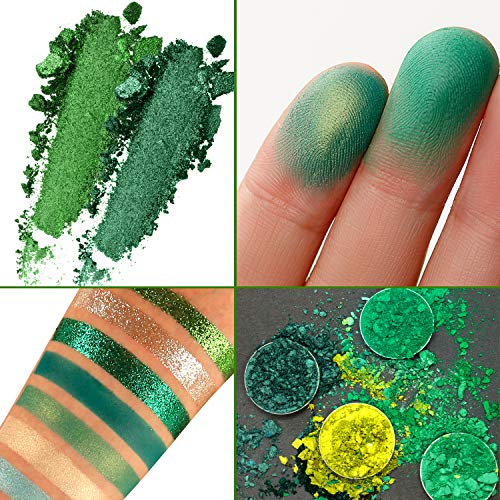 Mac 12 Shade Green Eyeshadow Palette Rich Pigment Vibrant Eye Looks - Image 7