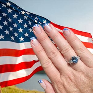 Patriotic Acrylic Nails for 4th of July