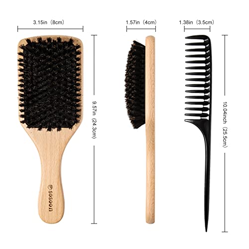 Pure Boar Bristle Hair Brush 100% Natural - Image 4