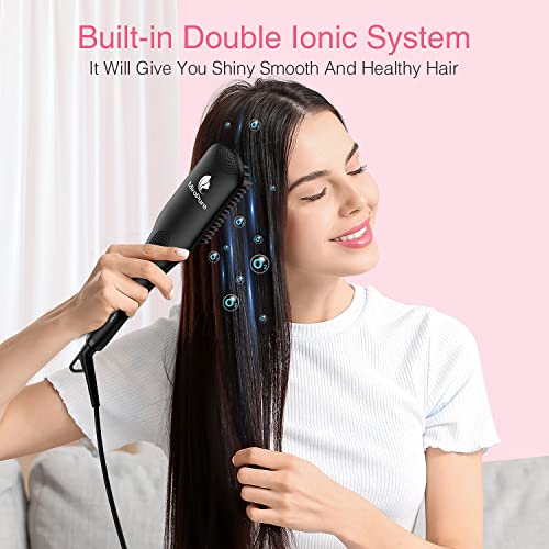 13-in-1 Hair Straightening Brush Flat Iron for All Hair Types, Fast Heating - Image 4