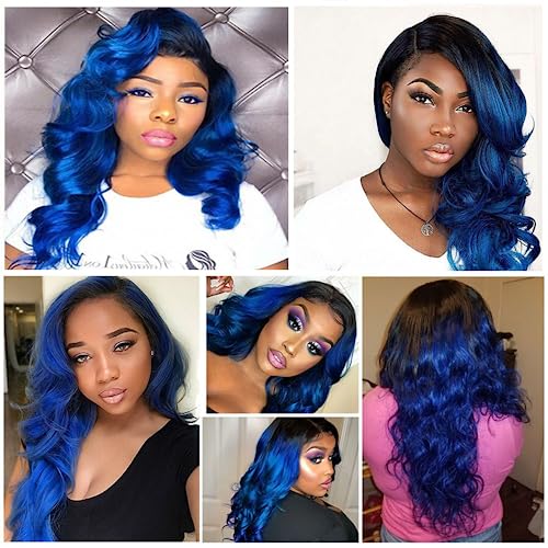13-Inch Blue Human Hair Weave for Stylish Hair Extensions - Image 2