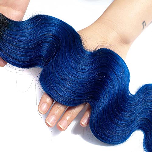 13-Inch Blue Human Hair Weave for Stylish Hair Extensions - Image 5