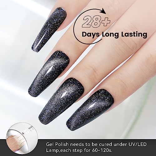 13ml Black Gel Nail Polish Kit High-Gloss Long-Lasting Easy Apply - Image 3