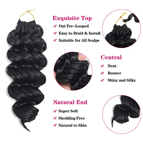 18 Inch Deep Wave Synthetic Crochet Hair Extensions Natural Looking - Image 4