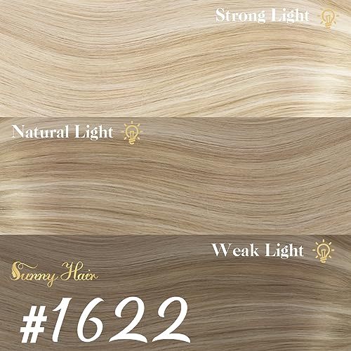 20 Inch Blonde 100% Human Hair Clip-In Extensions, Full Head Set - Image 7