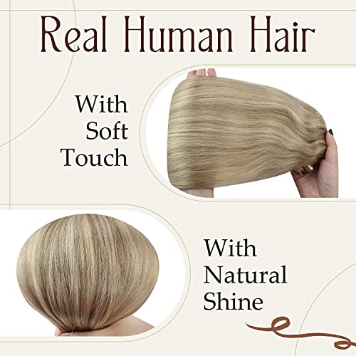 20 Inch Blonde 100% Human Hair Clip-In Extensions, Full Head Set - Image 4