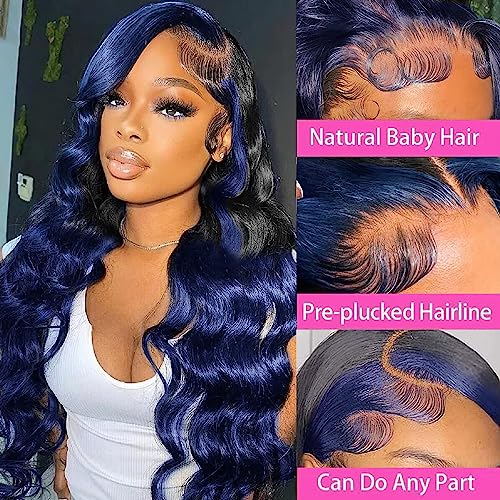 Royal Blue 22 Inch Human Hair Wig for Women - Natural Look and Feel - Image 2