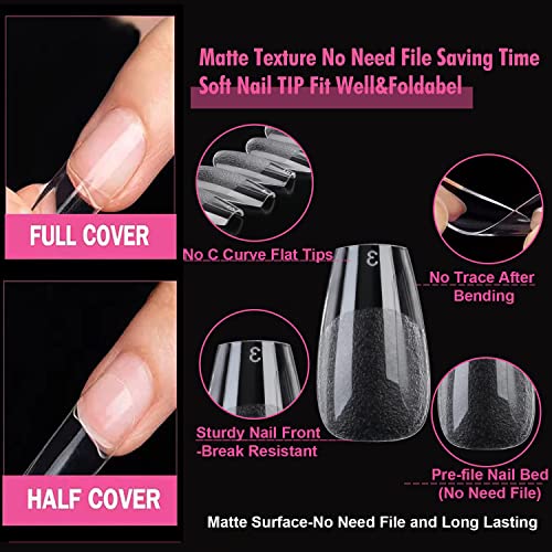 Short Coffin Acrylic Nails, Easy Application, Stylish, 500 Count - Image 3