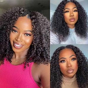 Curly U Part Wig with Human Hair