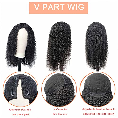 Curly U Part Wig with Human Hair - Image 4
