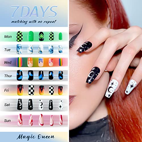 Long Red Almond Acrylic Nails Set - 24 Piece Kit, Easy Application - Image 3