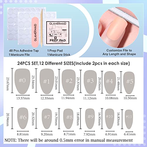 Long Red Almond Acrylic Nails Set - 24 Piece Kit, Easy Application - Image 4