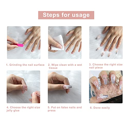 Butterfly Coffin Acrylic Nails Set for Stylish Nail Art - 24 Pieces - Image 6
