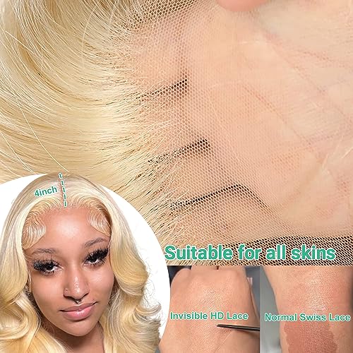 13-Word Blonde Human Hair Wig for Women, Natural Look, Comfortable Fit, Medium Size - Image 4