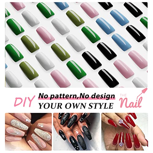 24 Pack Neon Coffin Acrylic Nails Assorted Colors Stunning Nail Art - Image 5
