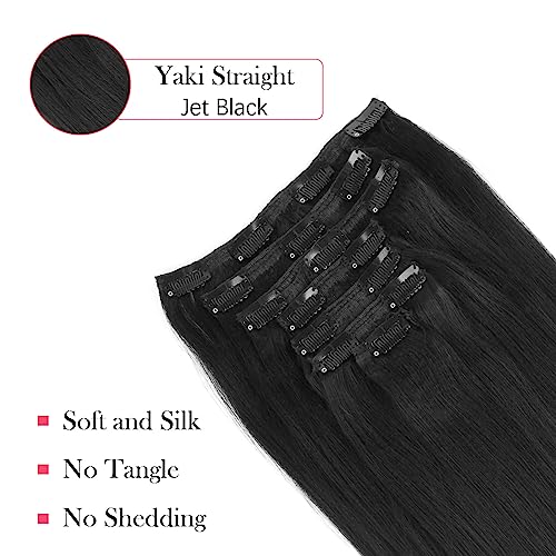 18 Inch Black Clip-In Human Hair Extensions for Instant Volume and Length - Image 3