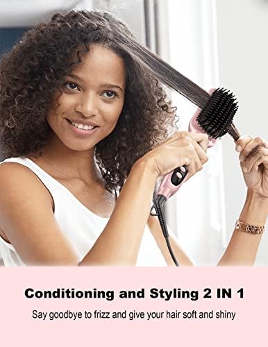 2-in-1 Hair Tool: Blow Dryer Brush Straightener - Image 2
