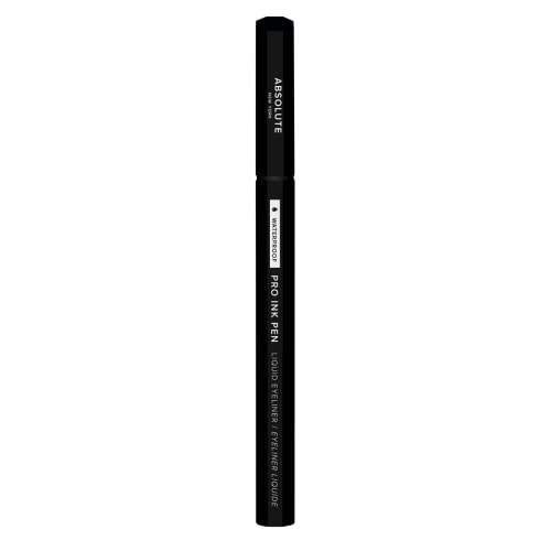 Jet black eyeliner for a professional look.