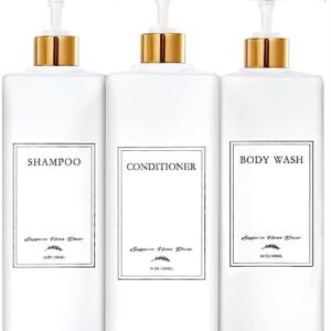 3-in-1 Shower Dispenser 16 oz Capacity for Shampoo Conditioner Body Wash
