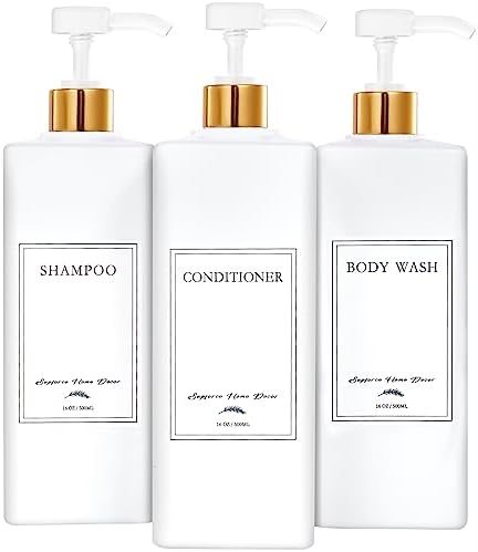 3-in-1 Shower Dispenser 16 oz Capacity for Shampoo Conditioner Body Wash