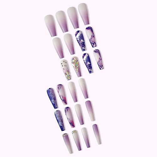 24 Purple Acrylic Nail Designs for Stunning Nail Art, Short Size - Image 4