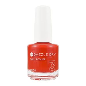 Orangey red nail polish.