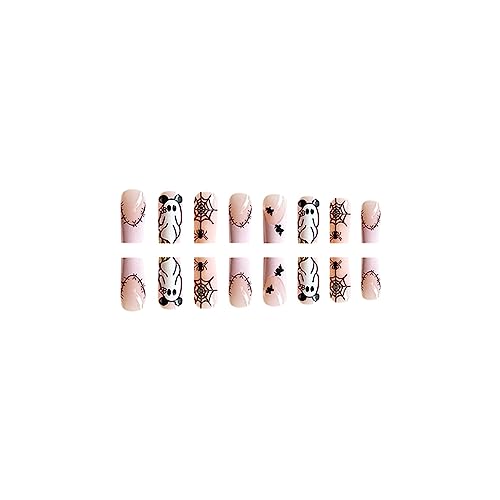 Spooky Halloween Acrylic Nails for Women - 24 Piece Set with Stylish Nail Art - Image 3