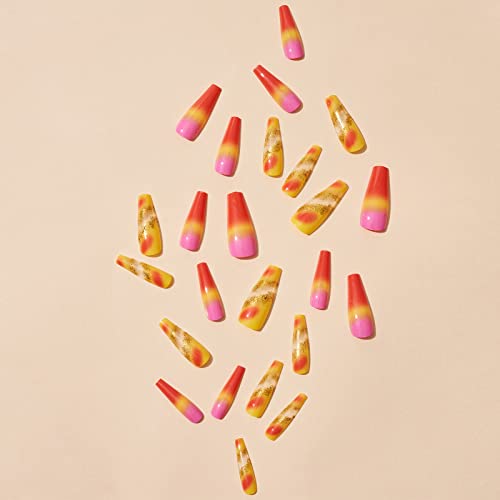 Artistic Abstract Acrylic Nail Tips for Creative Designs - 24 Piece Set - Image 2