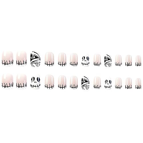 Black French Acrylic Nails - 24 Piece Durable & Stylish Press-On Tip Set - Image 8