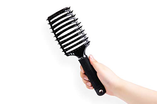 Curved glass brush for hair styling. - Image 7
