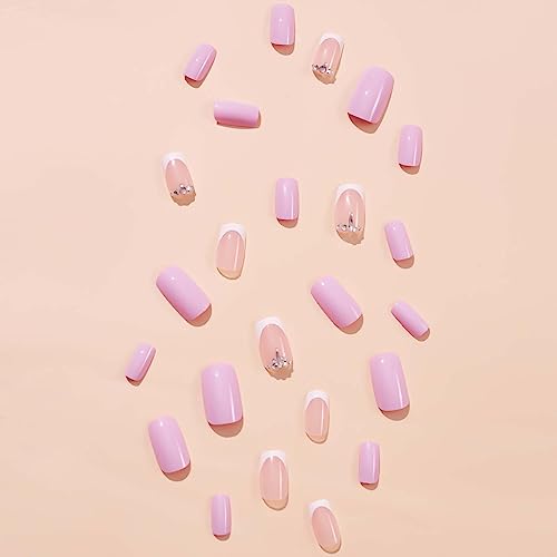 Baby Pink Acrylic Nail Designs Set for Chic Manicures - 24 Piece - Image 4