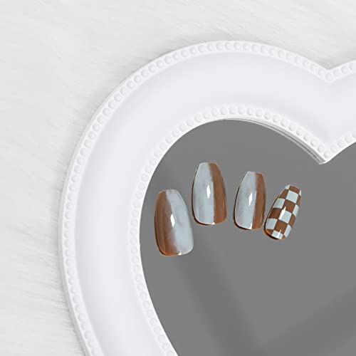 Stylish Blue and Brown Acrylic Nail Designs for Elegant Nail Art Enthusiasts - Image 7