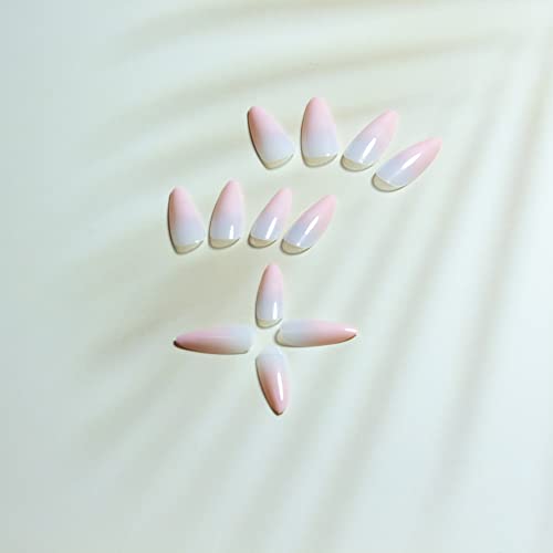 Ombre Almond Shaped Acrylic Nails Kit - 24 Piece Set - Image 4